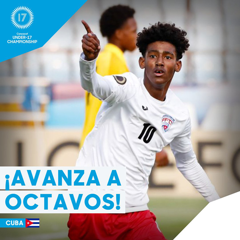 Fútbol sub 17: Cuba golea 4-0 a Guadalupe y avanza a octavos 