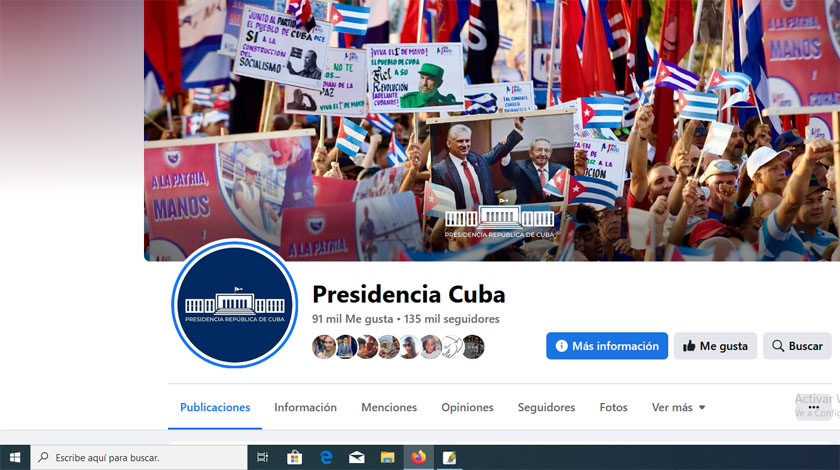 Cuentas oficiales en redes sociales 