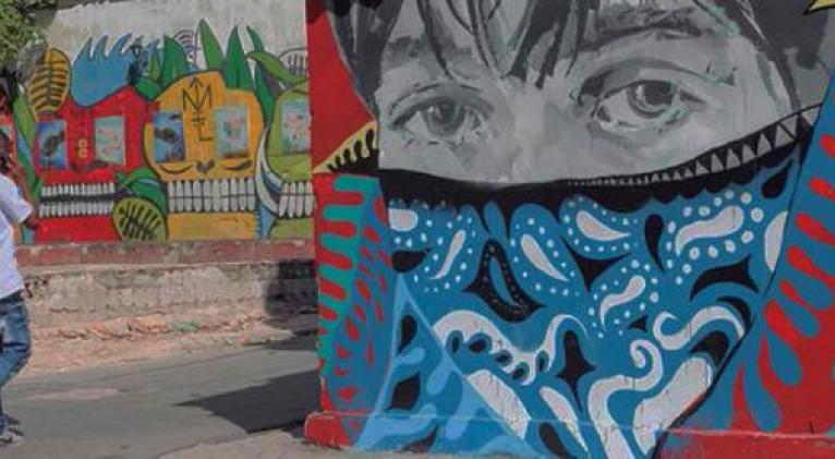 Mural en pared del barrio de San Isidro. Foto: Tomada de Redes Sociales Mural en pared del barrio de San Isidro. Foto: Tomada de Redes Sociales